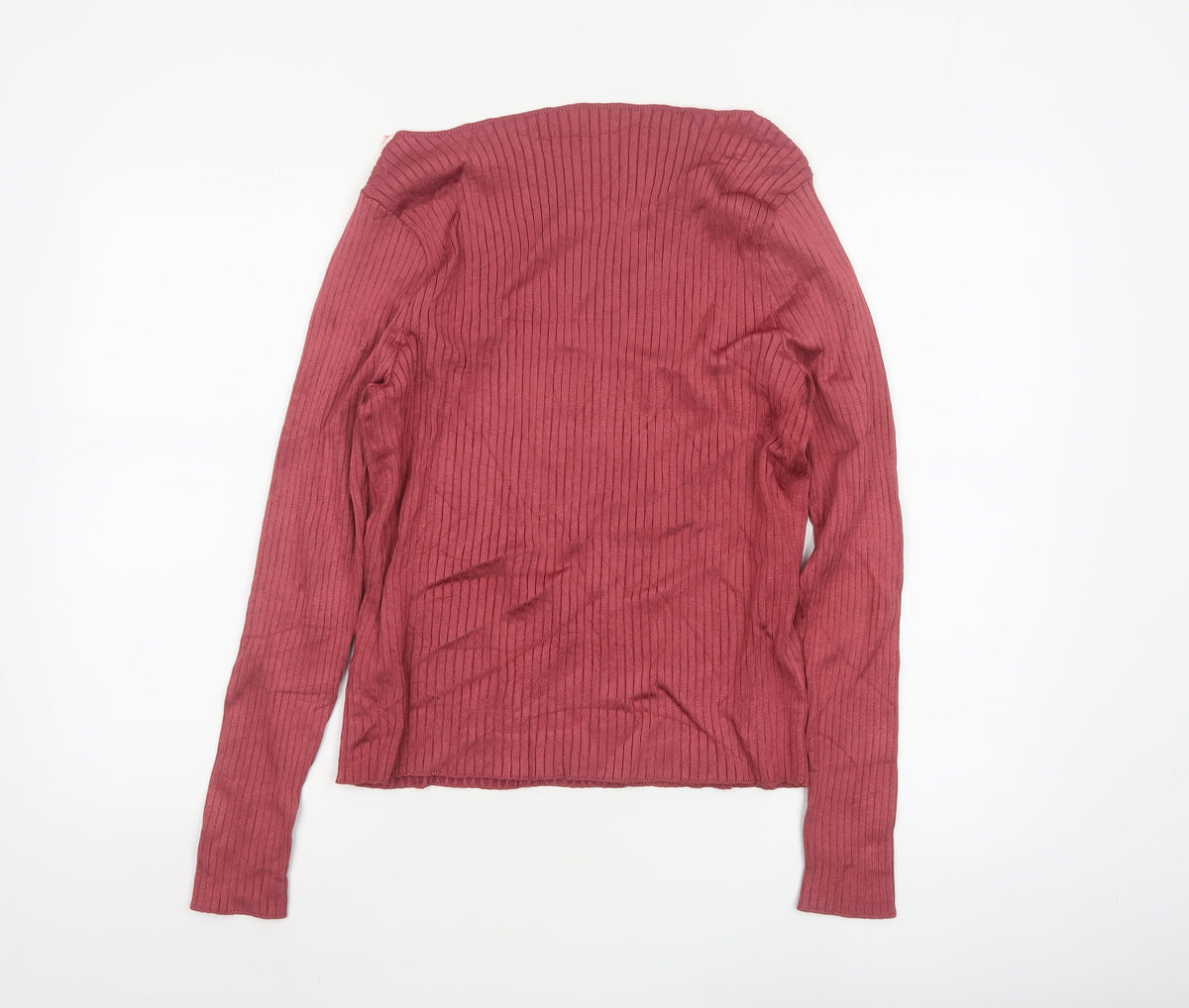 Abercrombie & Fitch Women’s Pink XL Ribbed Square Neck Jumper