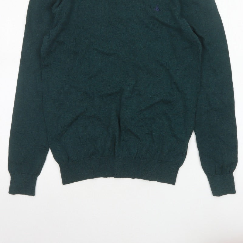Jack Wills Men’s Green S Cotton Cashmere Logo Crew Neck Pullover Jumper