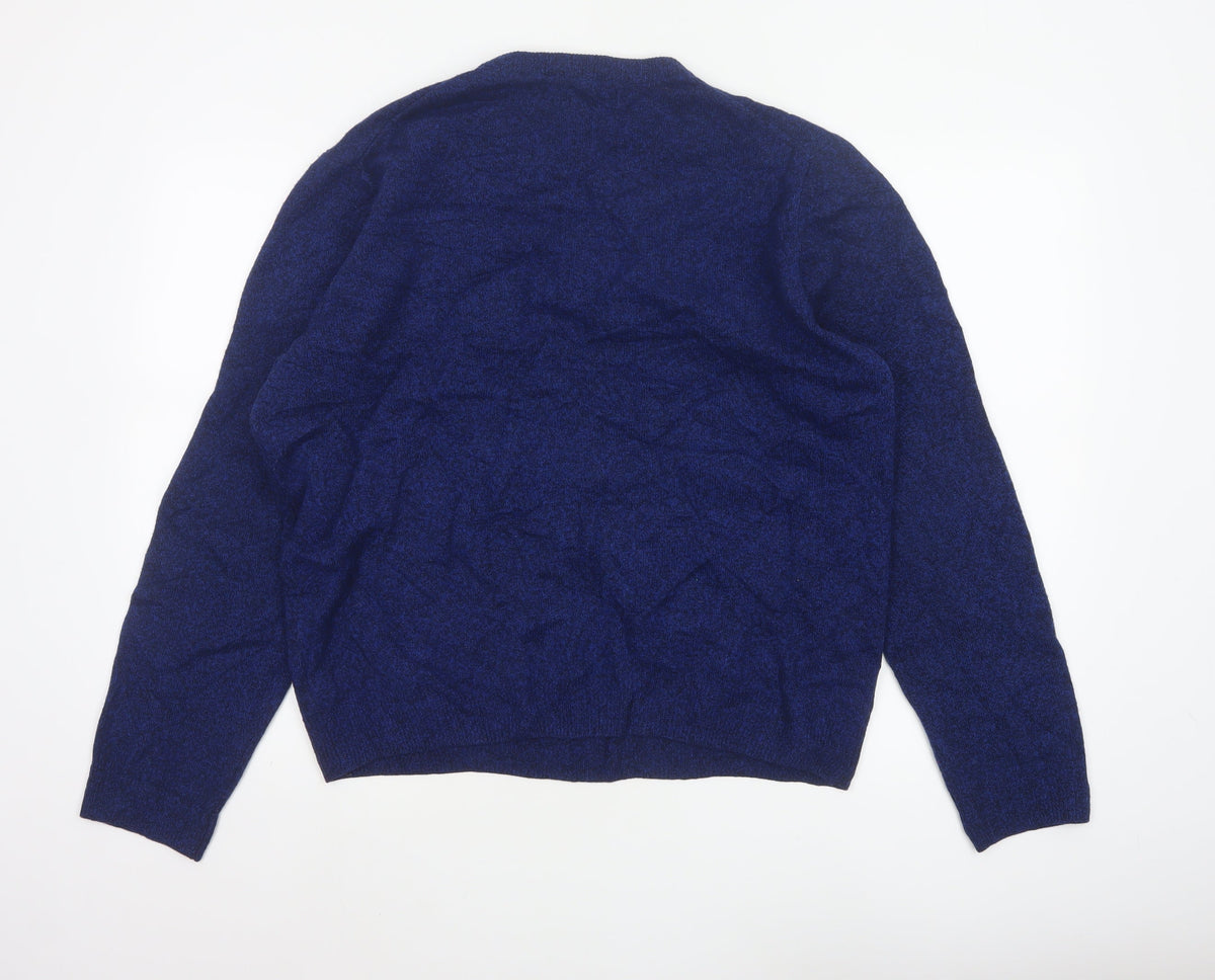 Marks and Spencer Men Blue XL Lambswool Crew Neck Pullover Jumper