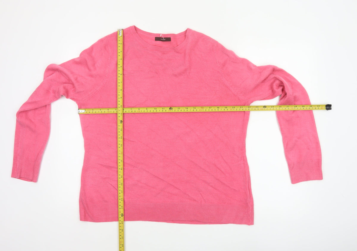 Savoir Women Pink Size 20 Fine Knit Round Neck Pullover Jumper