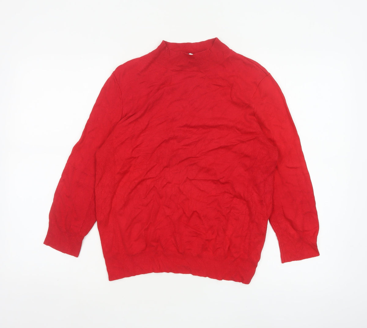 Warehouse Women’s Red Mock Neck Fine Knit Jumper Size 14
