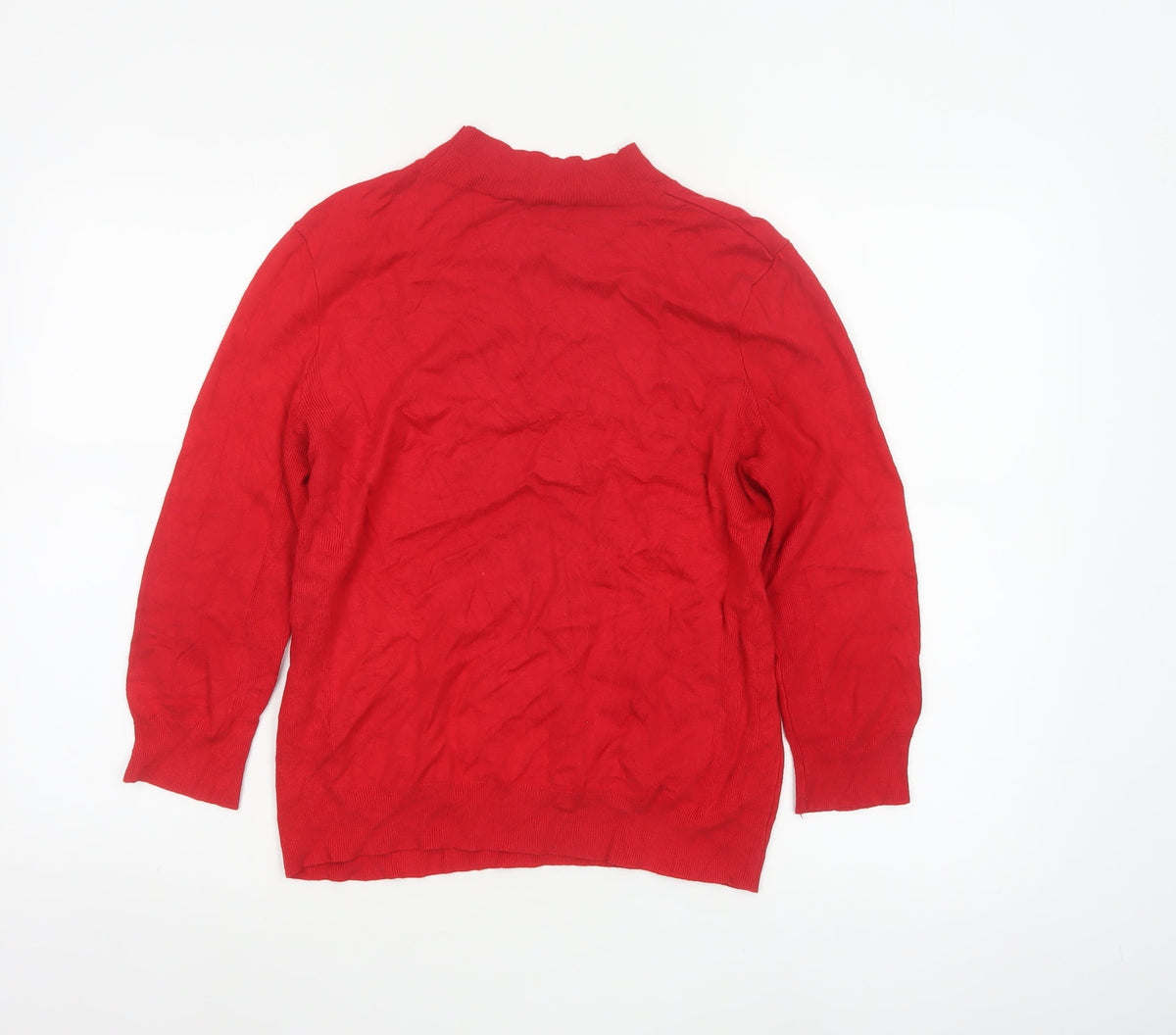 Warehouse Women’s Red Mock Neck Fine Knit Jumper Size 14