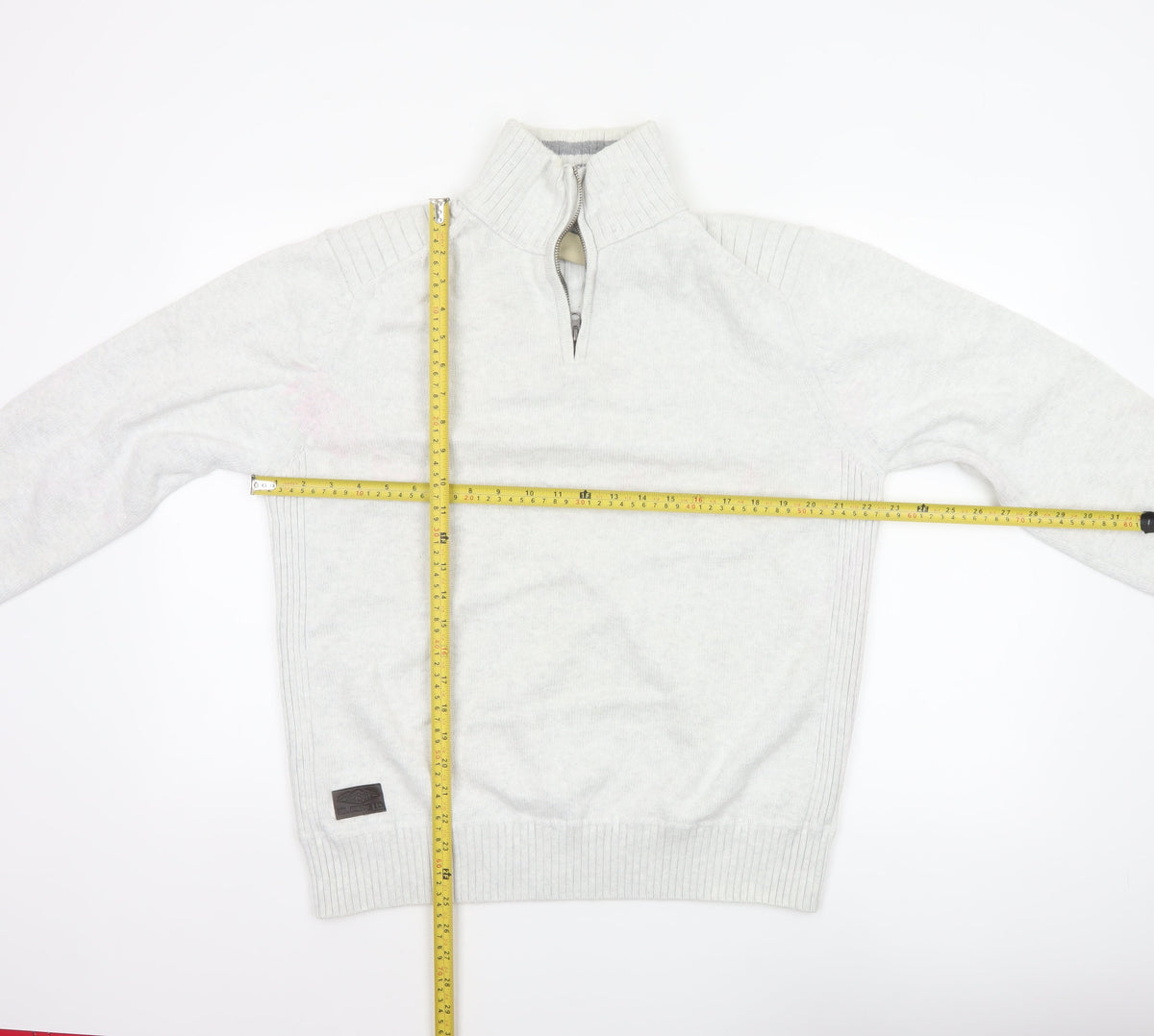 Next Men Grey XL Half Zip High Neck Knit Jumper Pullover