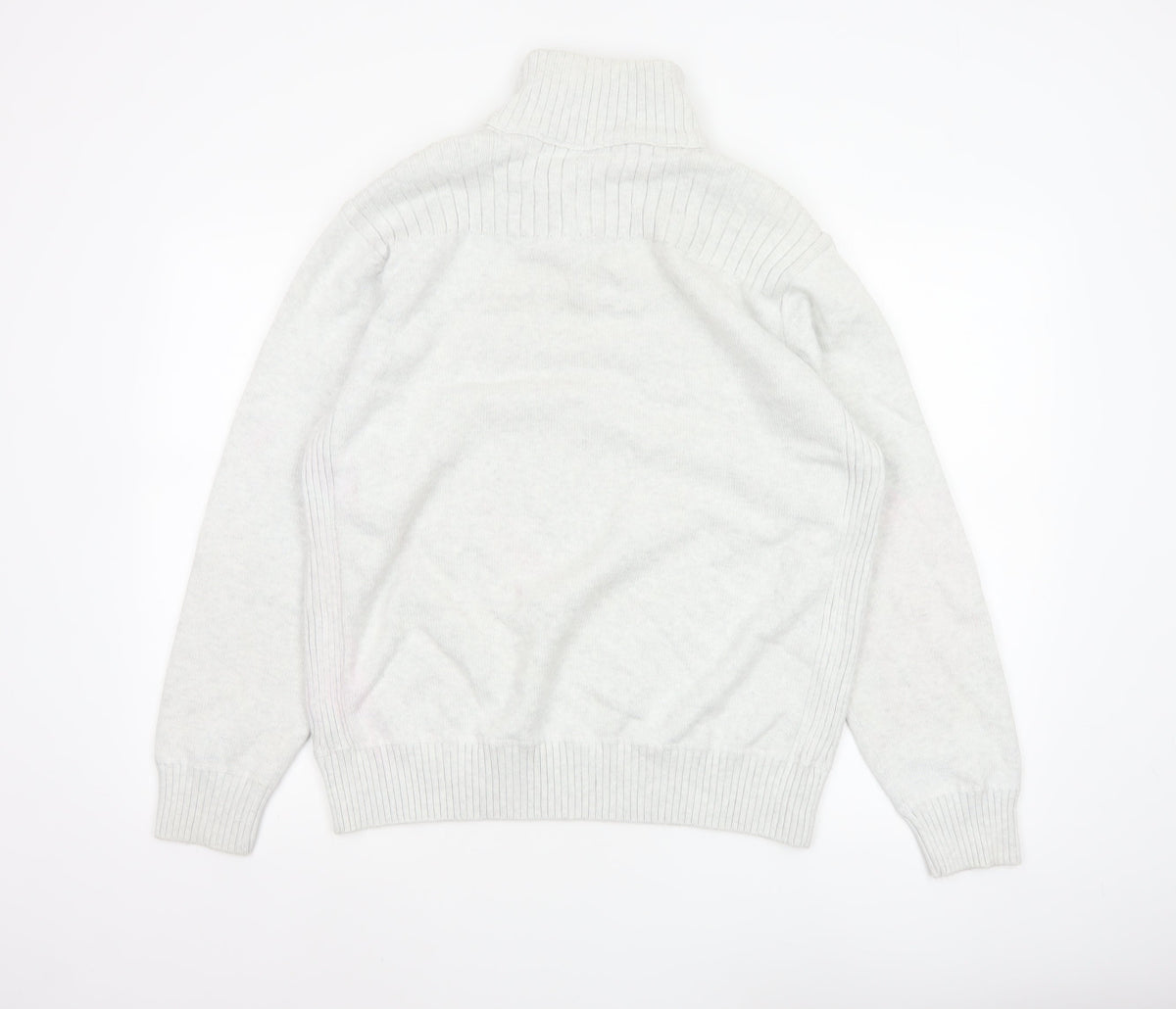 Next Men Grey XL Half Zip High Neck Knit Jumper Pullover