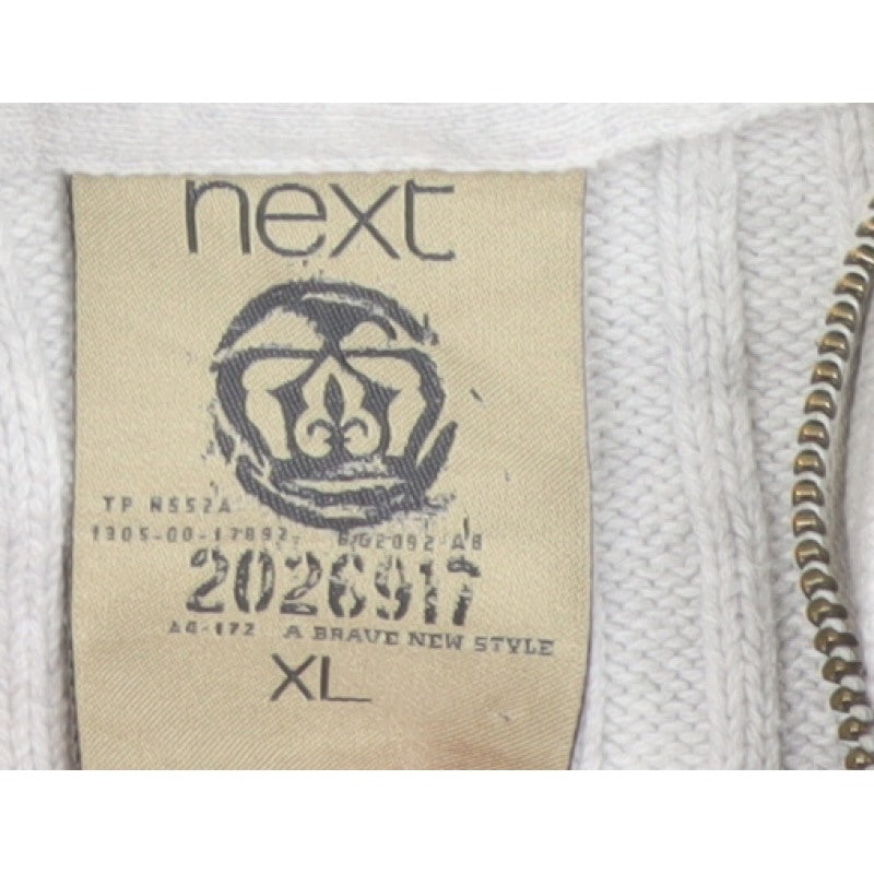 Next Men Grey XL Half Zip High Neck Knit Jumper Pullover