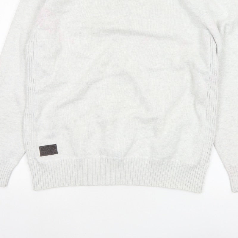 Next Men Grey XL Half Zip High Neck Knit Jumper Pullover