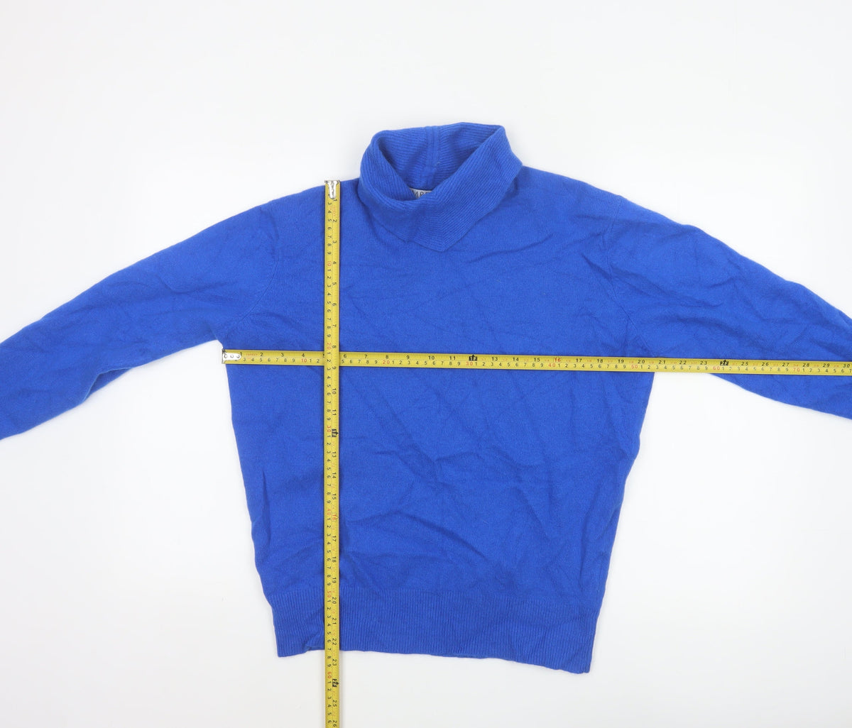 Emreco Women Blue Lambswool Angora Roll Neck Jumper UK 14