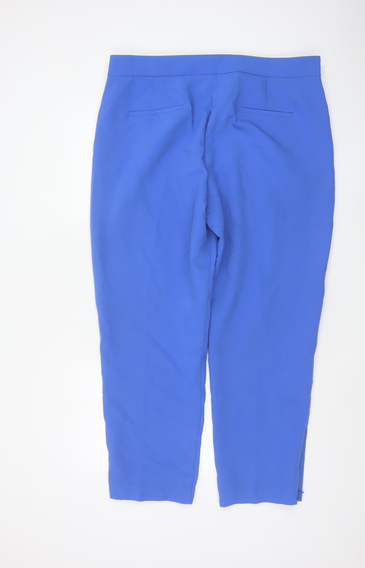 Marks and Spencer Women Blue Size 20 Tapered Ankle Zip Trousers