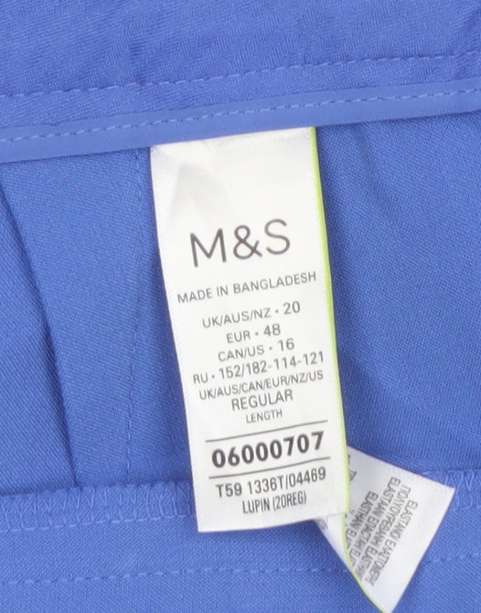 Marks and Spencer Women Blue Size 20 Tapered Ankle Zip Trousers
