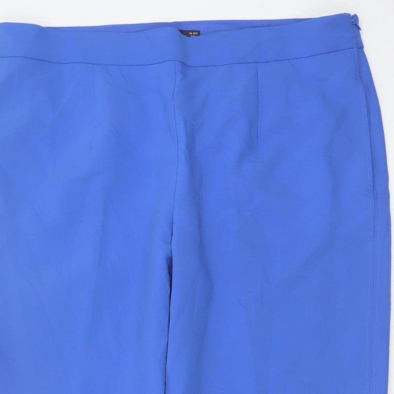 Marks and Spencer Women Blue Size 20 Tapered Ankle Zip Trousers