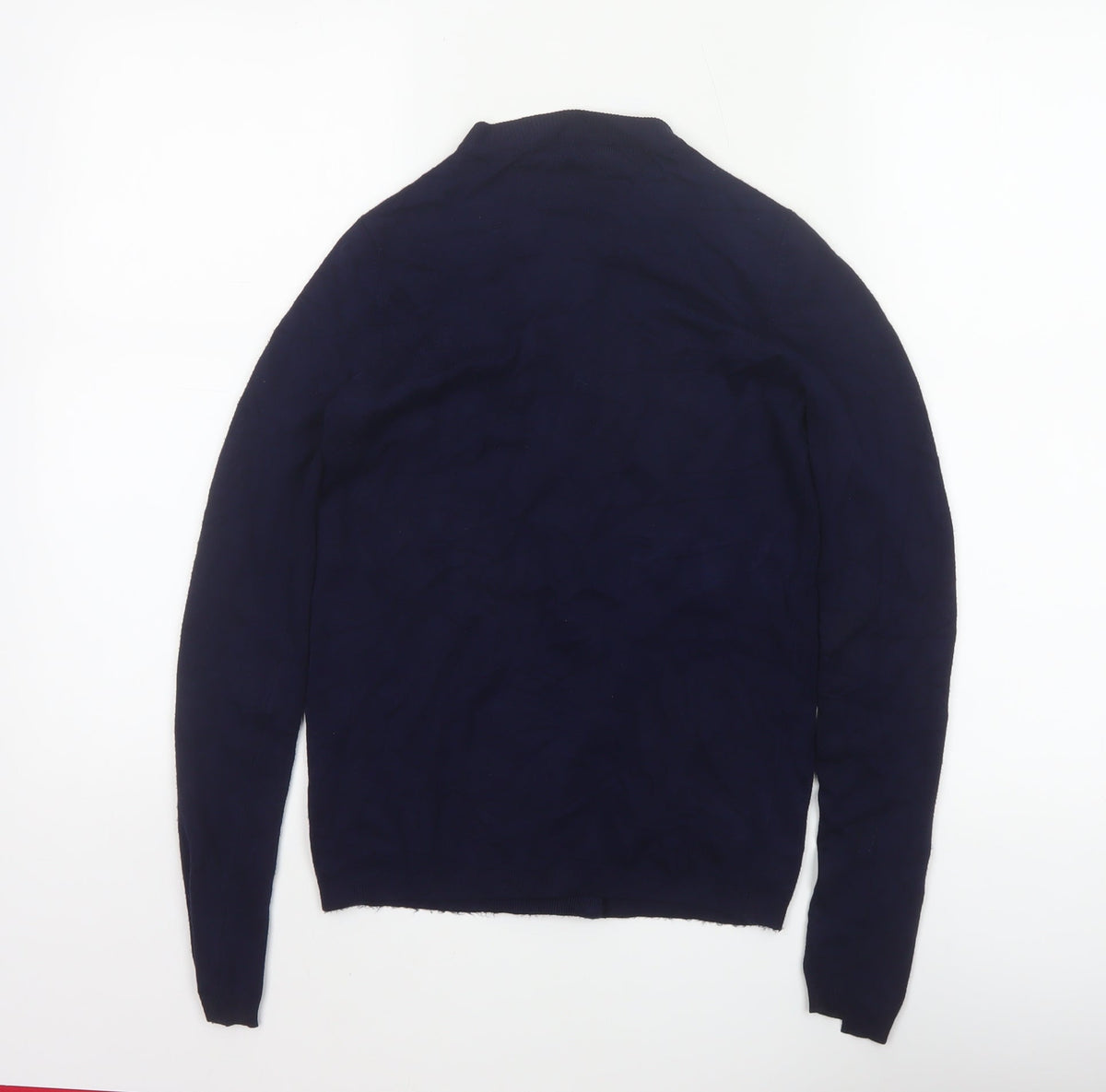 Zara Knit Women’s Navy Blue S Button Front Round Neck Cardigan