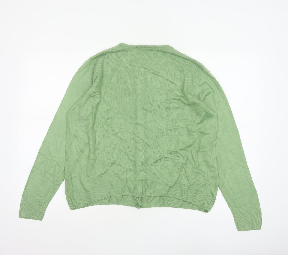 Marks & Spencer Women Green UK 14 Floral Embroidered Knit Cardigan