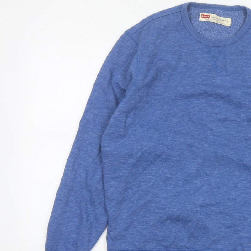 Levi's Men's Blue M Regular Fit Crew Neck Fleece Sweatshirt