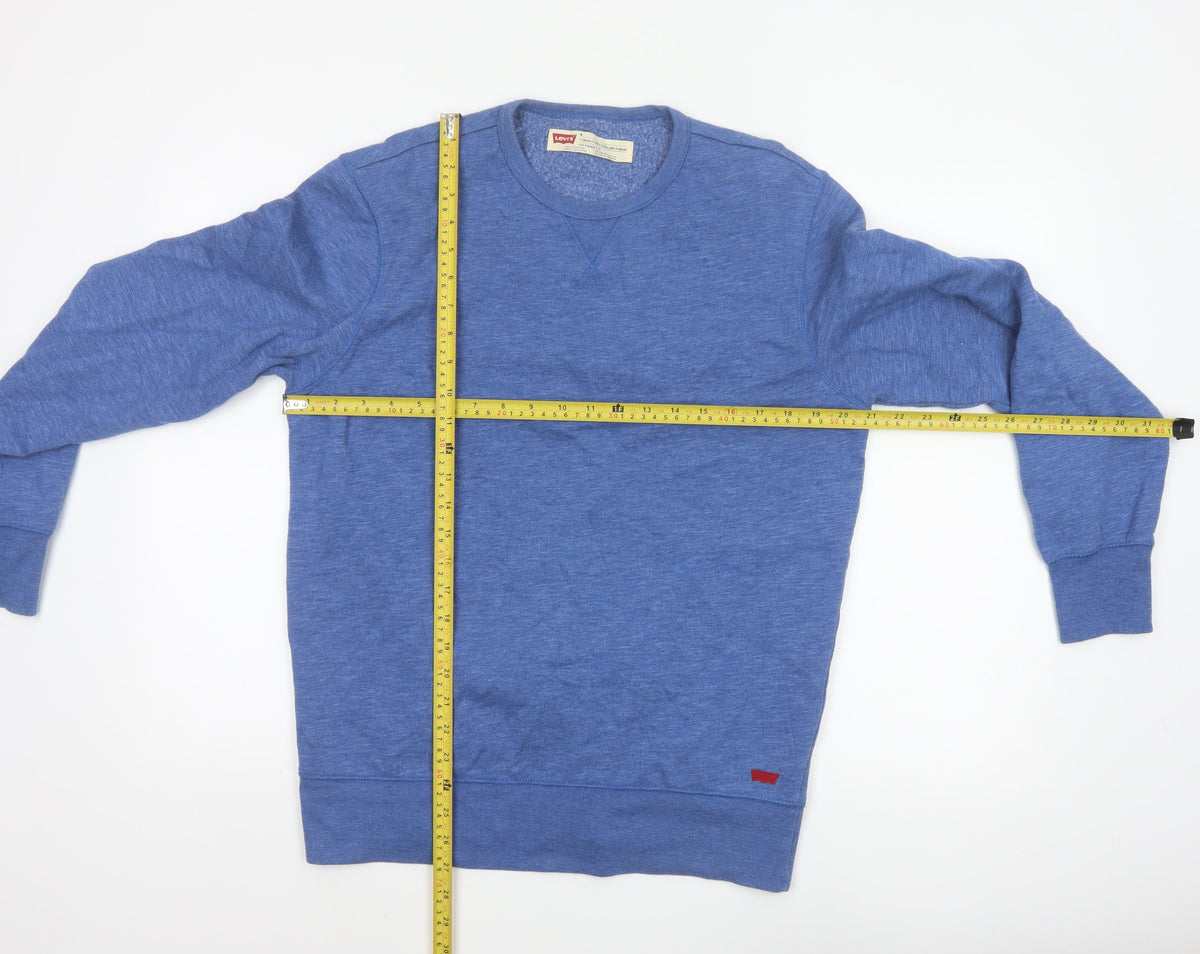 Levi's Men's Blue M Regular Fit Crew Neck Fleece Sweatshirt