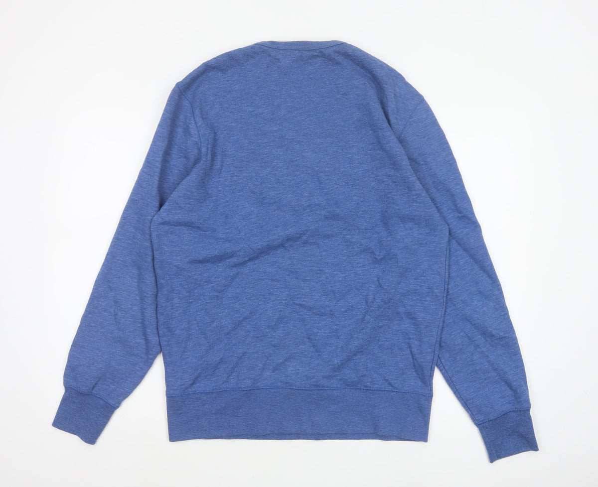 Levi's Men's Blue M Regular Fit Crew Neck Fleece Sweatshirt