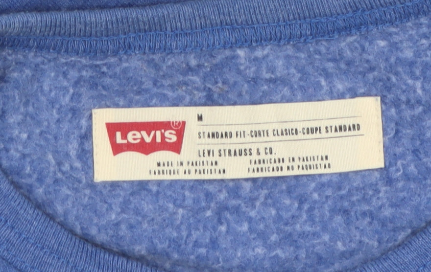 Levi's Men's Blue M Regular Fit Crew Neck Fleece Sweatshirt