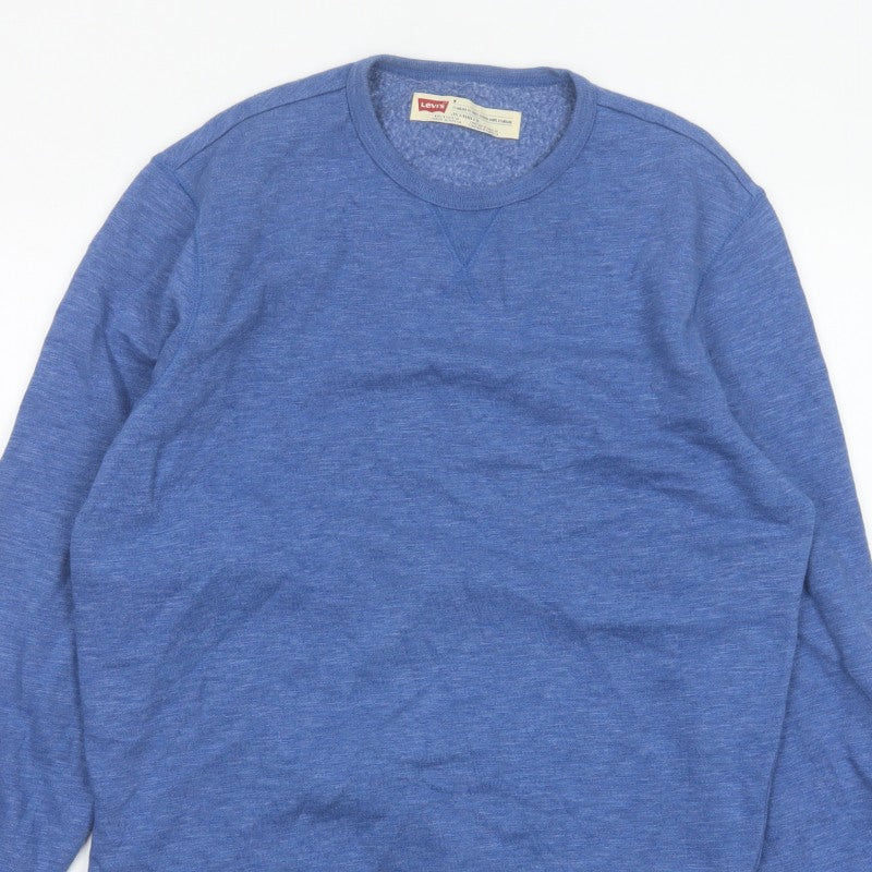 Levi's Men's Blue M Regular Fit Crew Neck Fleece Sweatshirt