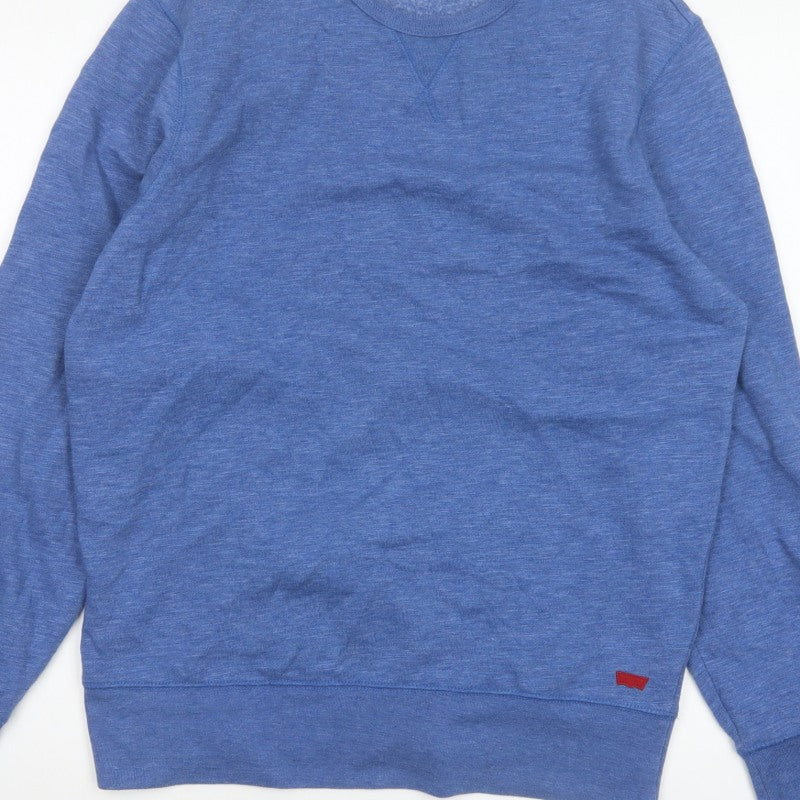 Levi's Men's Blue M Regular Fit Crew Neck Fleece Sweatshirt
