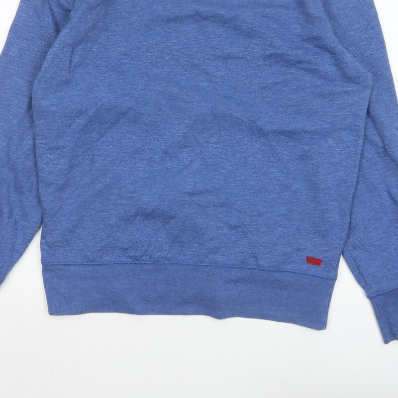 Levi's Men's Blue M Regular Fit Crew Neck Fleece Sweatshirt