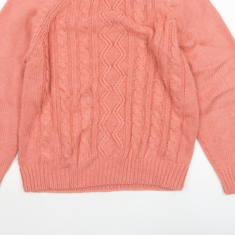 Amari Teens Pink Cable Knit Crew Neck Jumper Size 10/12