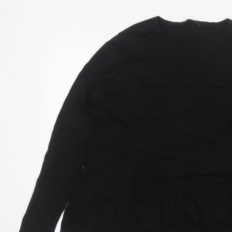 COS Women’s Black Wool Relaxed Fit Long Sleeve Pullover Jumper UK 14