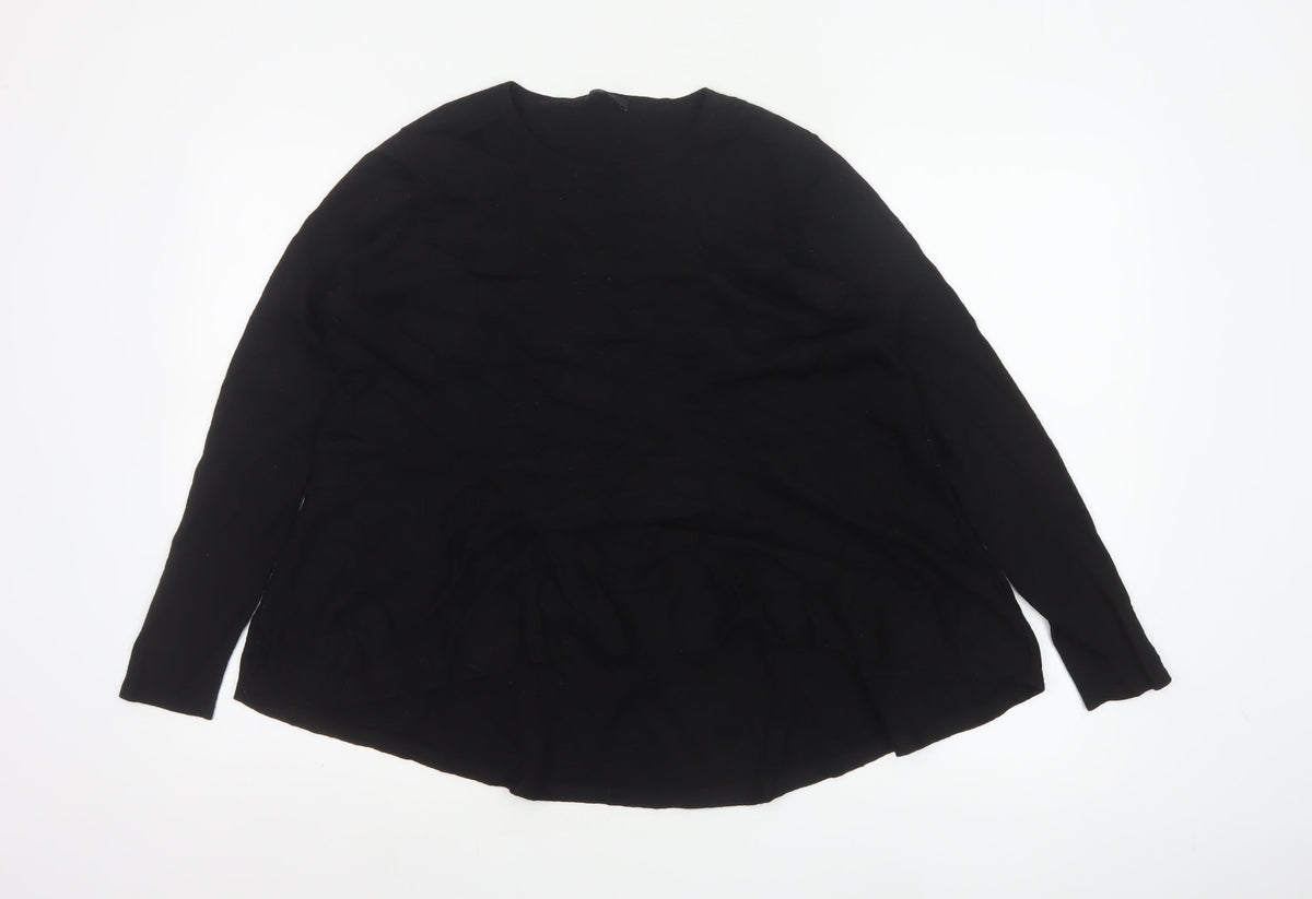 COS Women’s Black Wool Relaxed Fit Long Sleeve Pullover Jumper UK 14