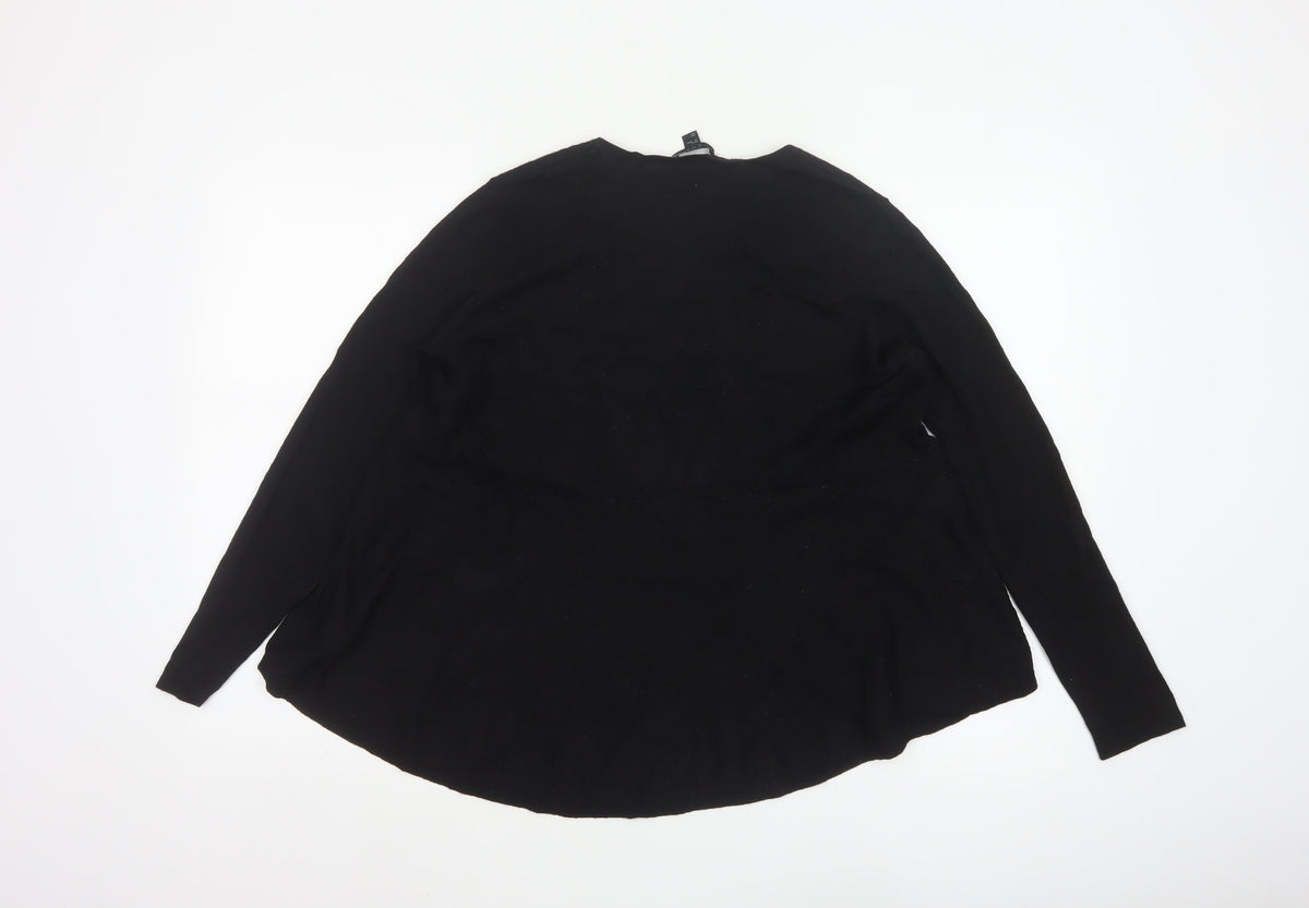 COS Women’s Black Wool Relaxed Fit Long Sleeve Pullover Jumper UK 14