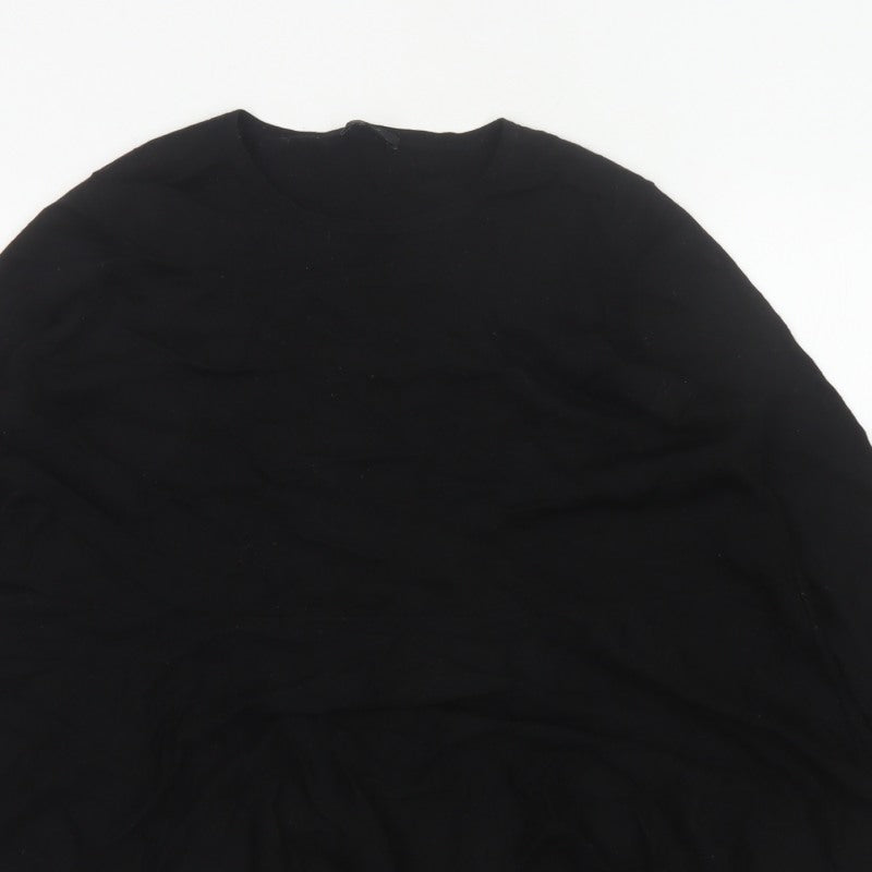 COS Women’s Black Wool Relaxed Fit Long Sleeve Pullover Jumper UK 14