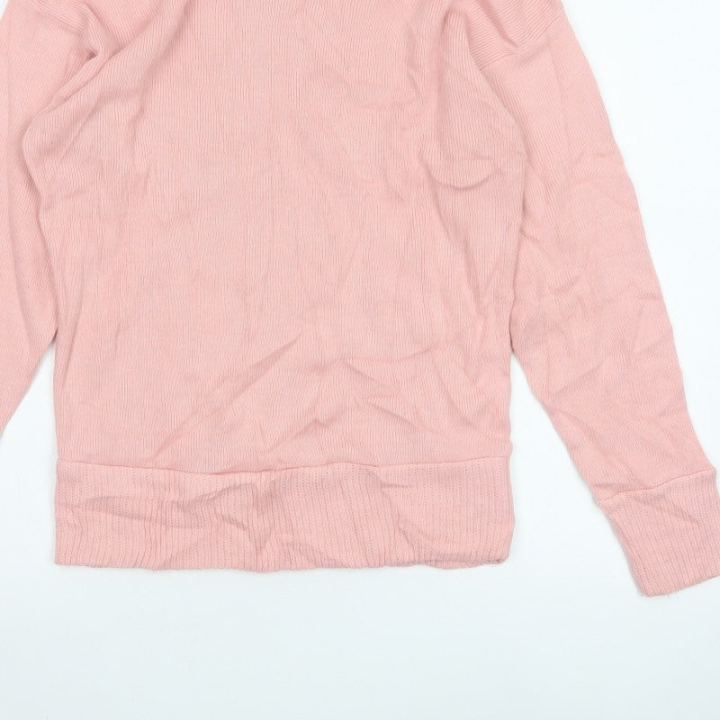Nasty Gal Women Pink UK 10 Boat Neck Fine Knit Pullover Jumper