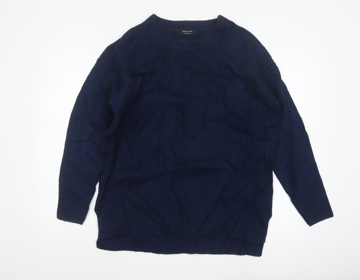 JD Williams Women's Navy Blue UK 12/14 Cable Knit Crew Neck Pullover Jumper