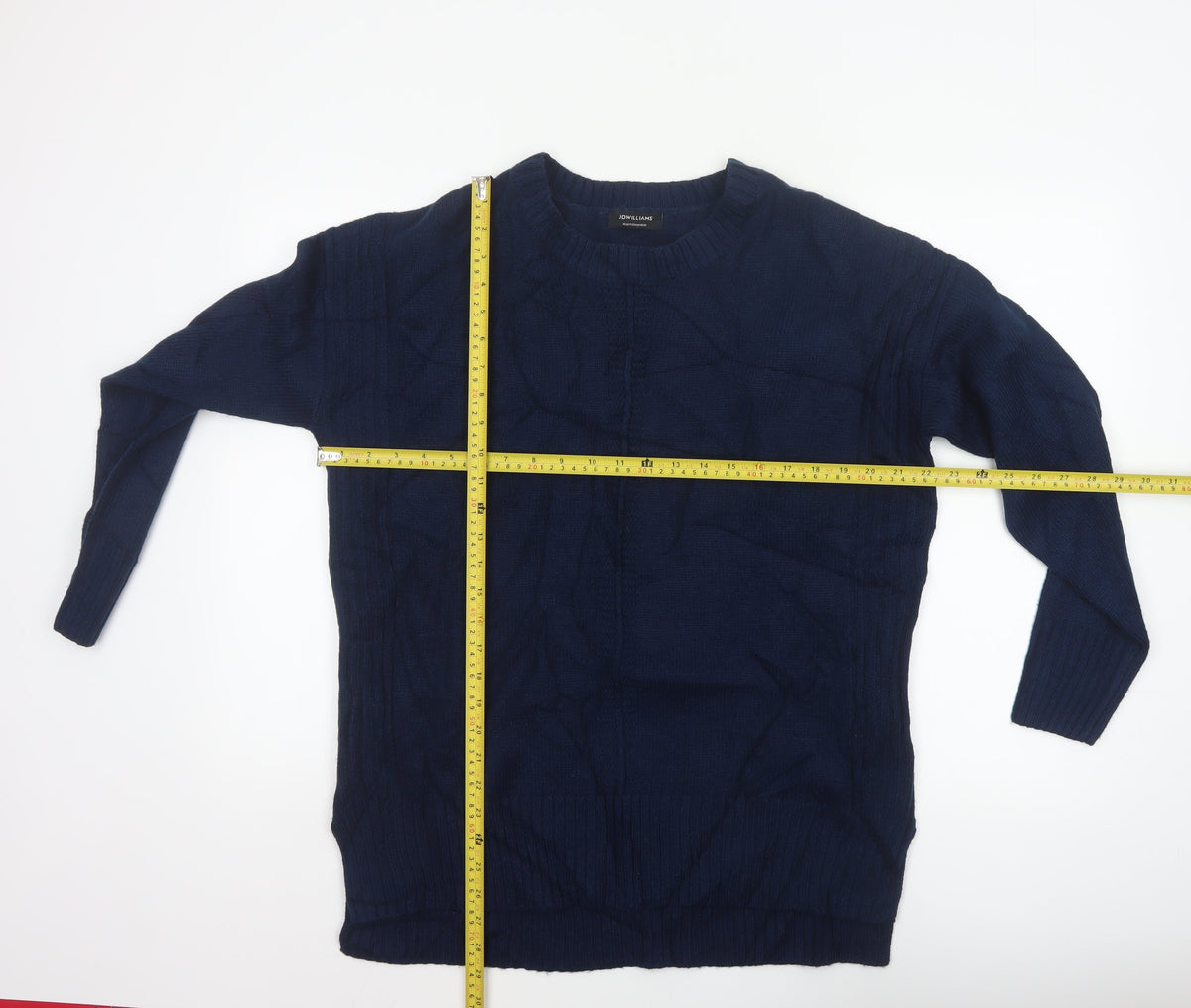 JD Williams Women's Navy Blue UK 12/14 Cable Knit Crew Neck Pullover Jumper