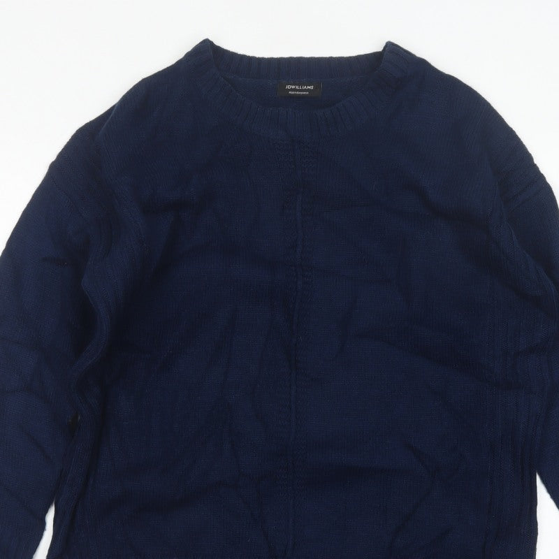JD Williams Women's Navy Blue UK 12/14 Cable Knit Crew Neck Pullover Jumper