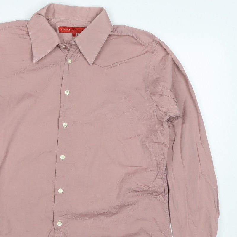 Jigsaw Menswear Men Pink XL Cotton Long Sleeve Button-Up Shirt