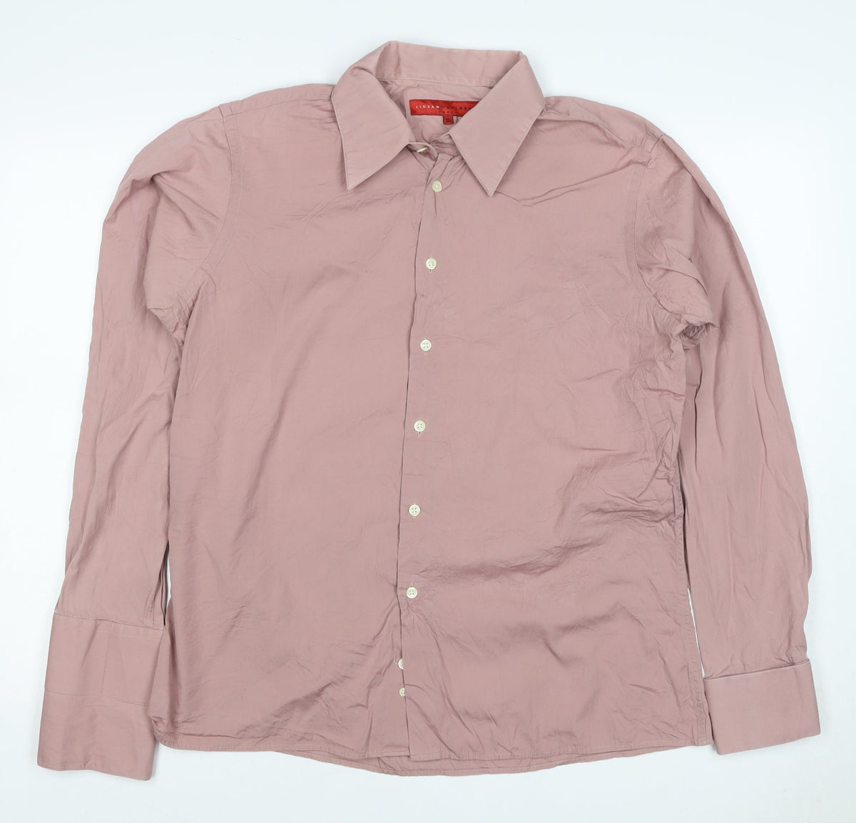 Jigsaw Menswear Men Pink XL Cotton Long Sleeve Button-Up Shirt