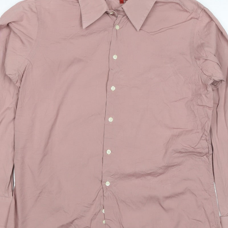 Jigsaw Menswear Men Pink XL Cotton Long Sleeve Button-Up Shirt