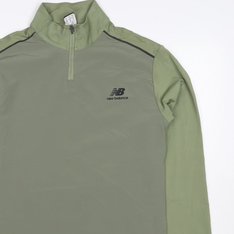 New Balance Men's Green M 1/4 Zip Long Sleeve Running Training Top