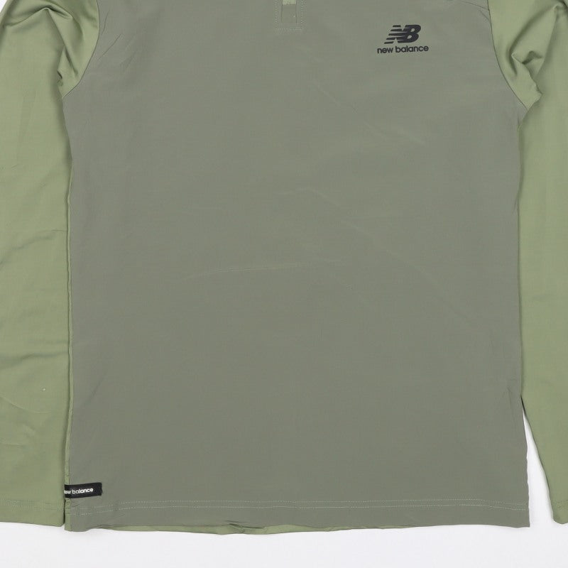 New Balance Men's Green M 1/4 Zip Long Sleeve Running Training Top