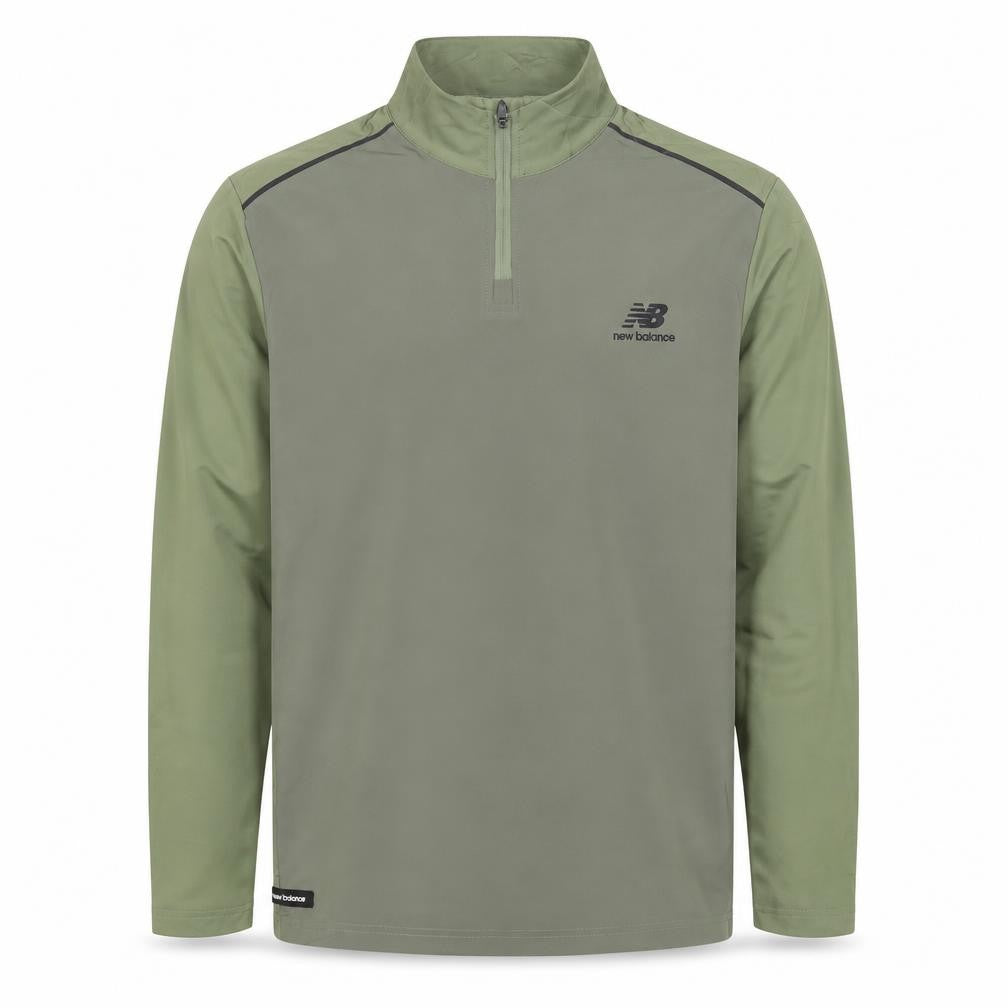 New Balance Men's Green M 1/4 Zip Long Sleeve Running Training Top