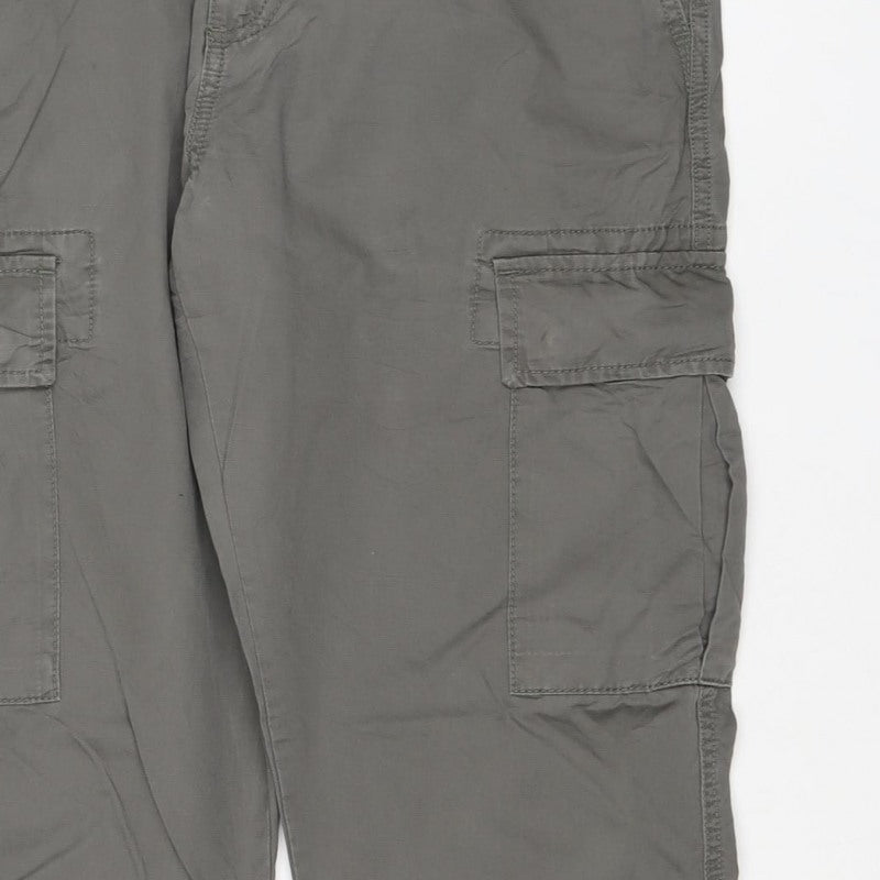 Marks and Spencer Men's Grey 30/31 Cargo Trousers Straight Leg