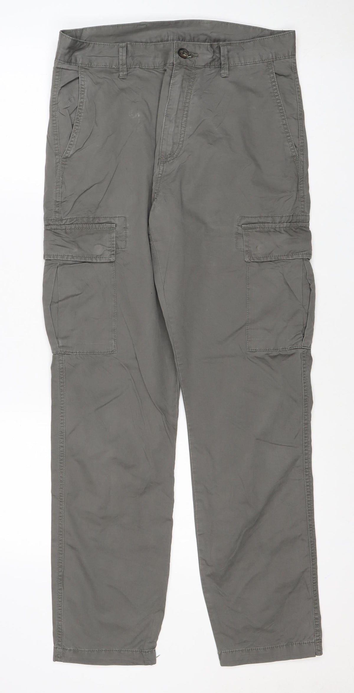 Marks and Spencer Men's Grey 30/31 Cargo Trousers Straight Leg