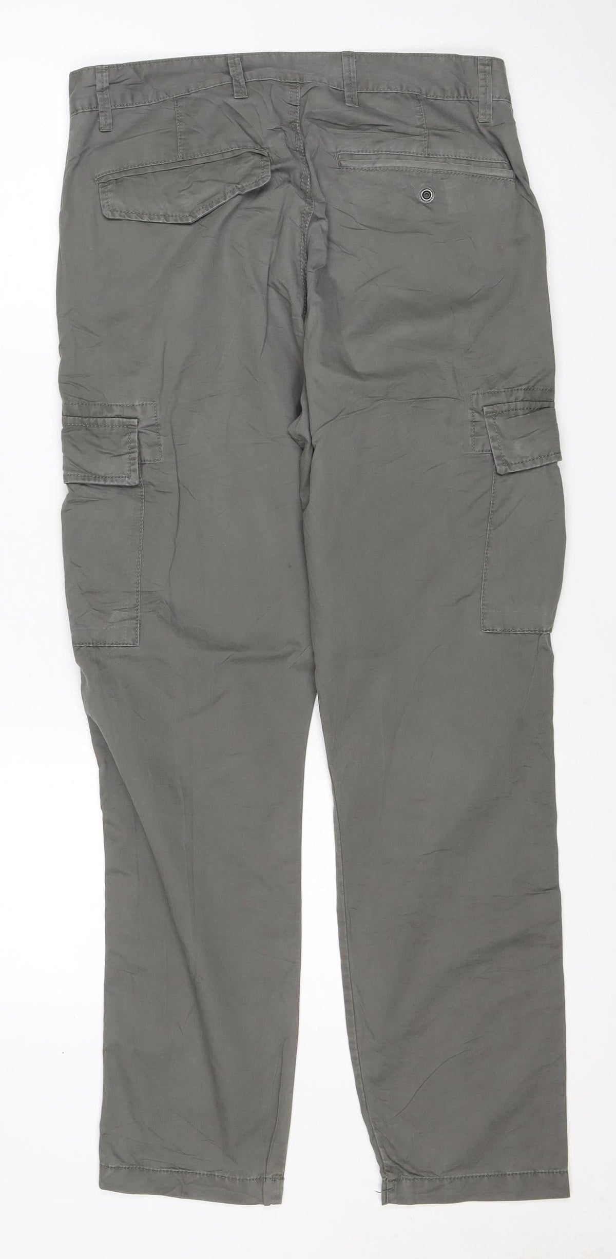Marks and Spencer Men's Grey 30/31 Cargo Trousers Straight Leg