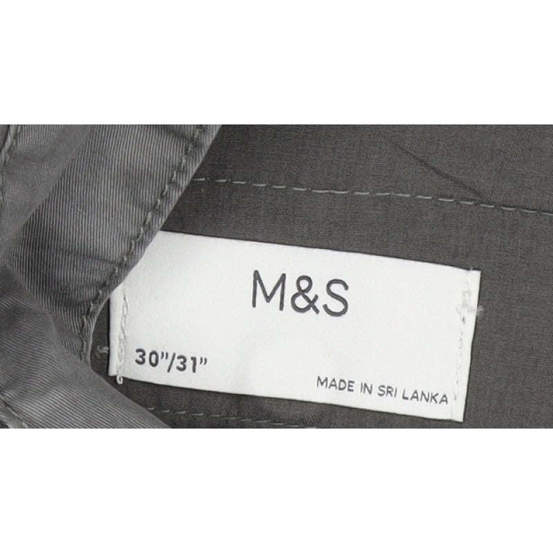 Marks and Spencer Men's Grey 30/31 Cargo Trousers Straight Leg
