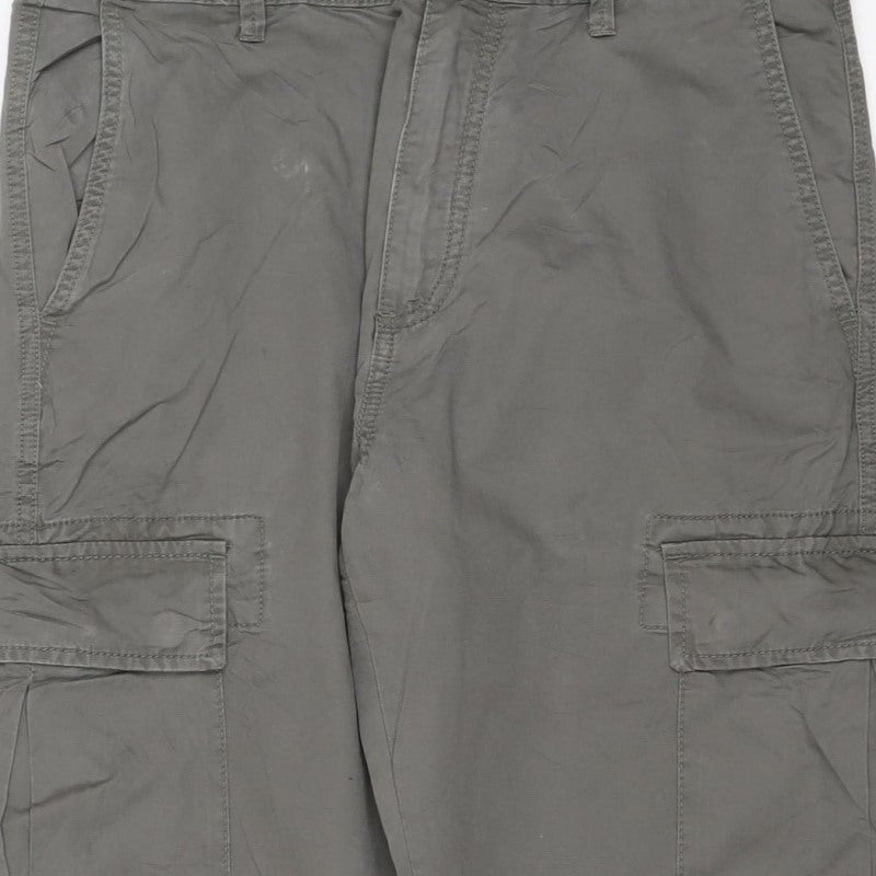 Marks and Spencer Men's Grey 30/31 Cargo Trousers Straight Leg
