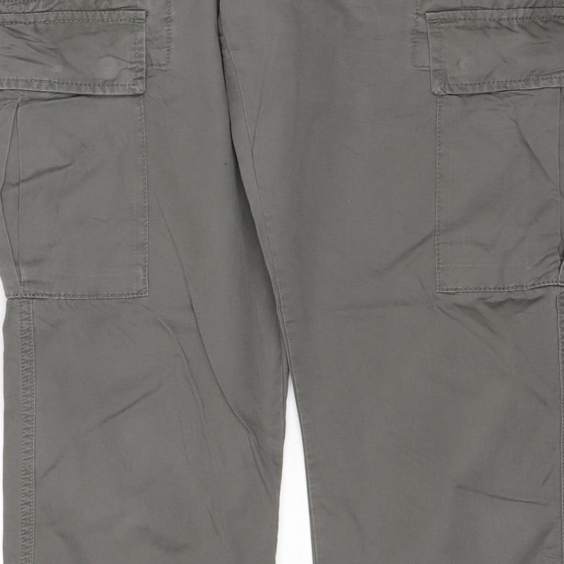 Marks and Spencer Men's Grey 30/31 Cargo Trousers Straight Leg