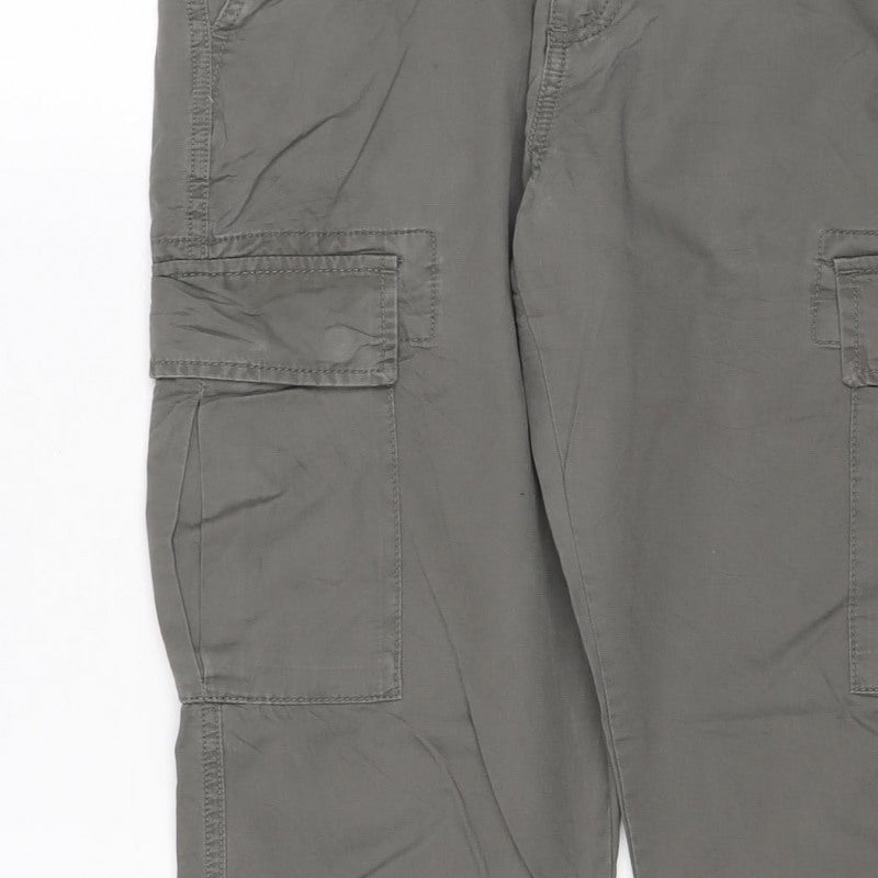 Marks and Spencer Men's Grey 30/31 Cargo Trousers Straight Leg