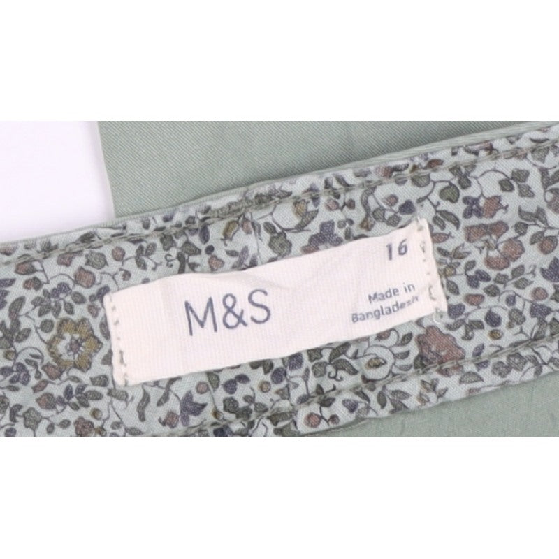 Marks & Spencer Women Green Size 16 Cargo Straight Trousers