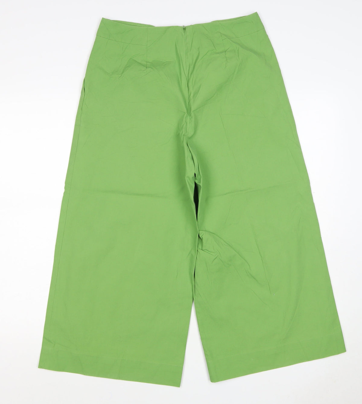 COS Women Green UK 10 Wide-Leg Cropped High Rise Trousers