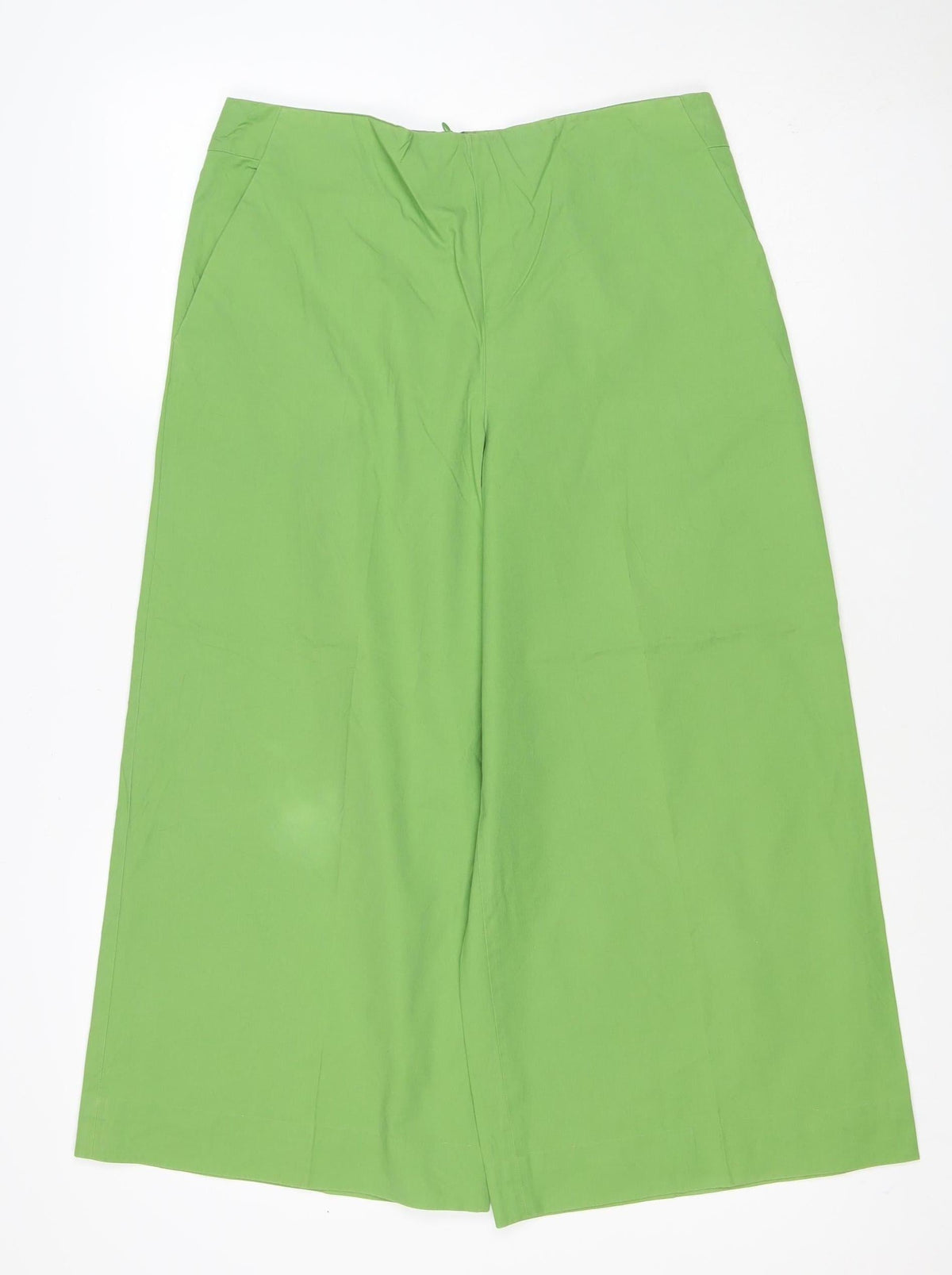 COS Women Green UK 10 Wide-Leg Cropped High Rise Trousers