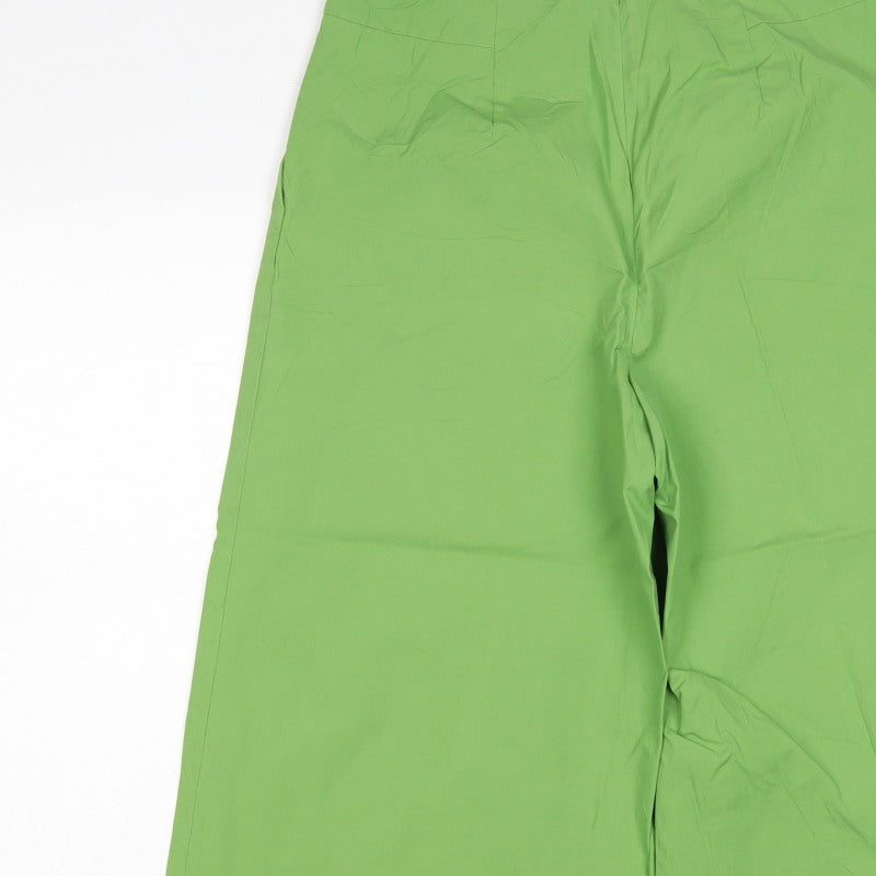 COS Women Green UK 10 Wide-Leg Cropped High Rise Trousers
