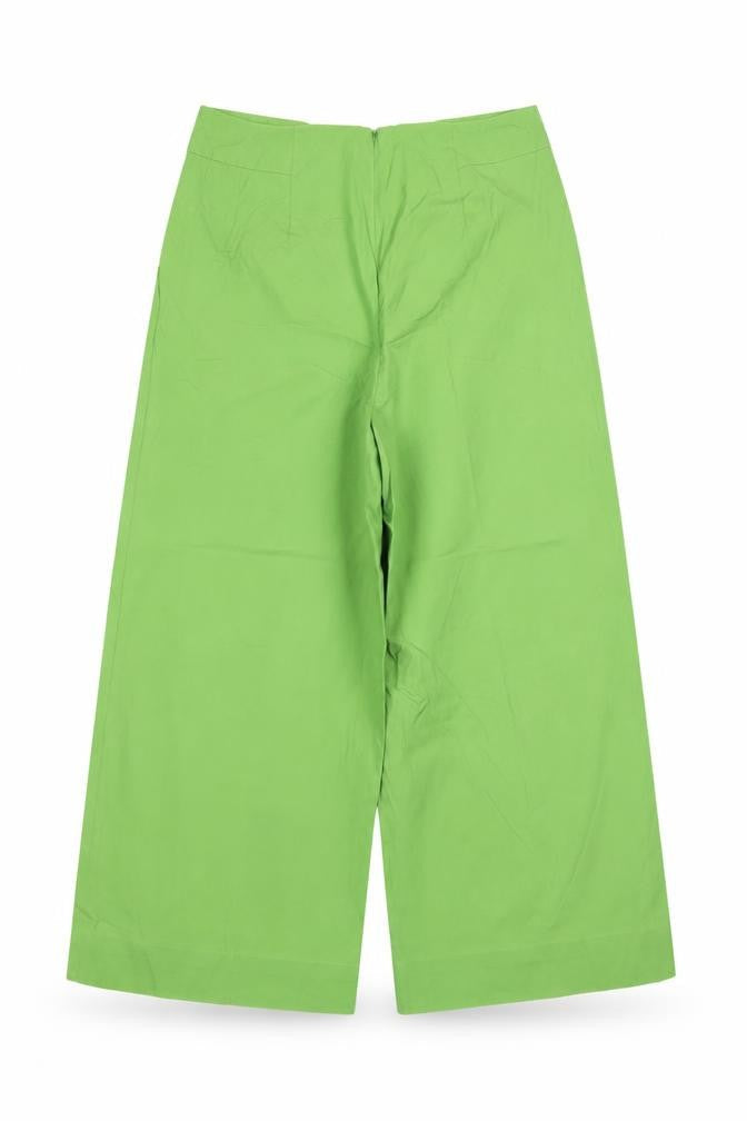 COS Women Green UK 10 Wide-Leg Cropped High Rise Trousers